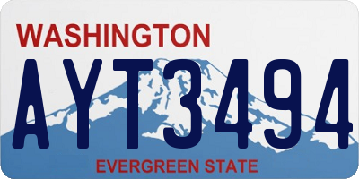 WA license plate AYT3494
