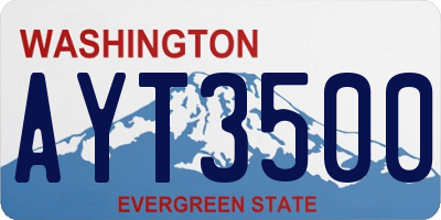 WA license plate AYT3500