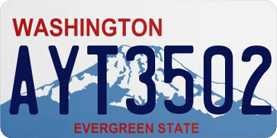 WA license plate AYT3502