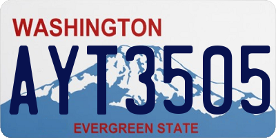 WA license plate AYT3505