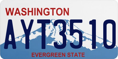 WA license plate AYT3510