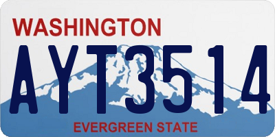WA license plate AYT3514