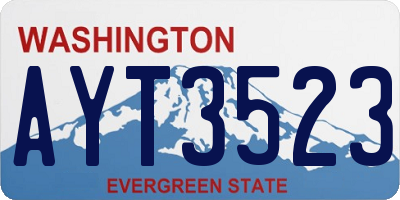 WA license plate AYT3523