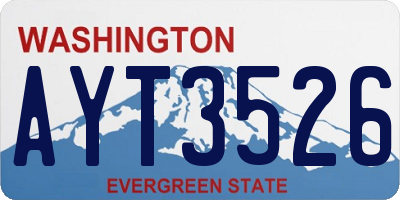 WA license plate AYT3526