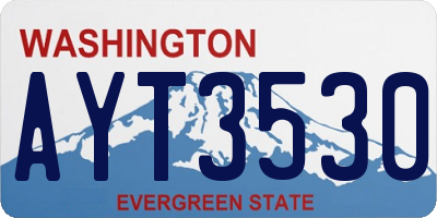 WA license plate AYT3530