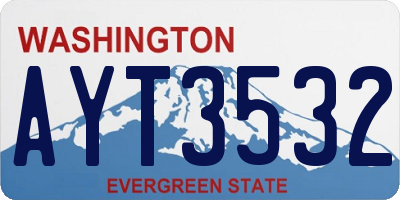 WA license plate AYT3532