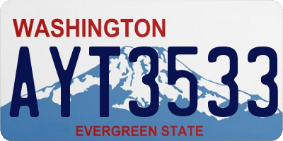 WA license plate AYT3533