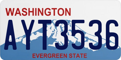 WA license plate AYT3536