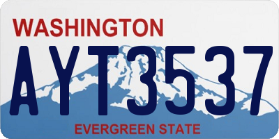 WA license plate AYT3537