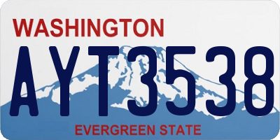 WA license plate AYT3538