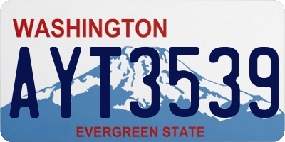 WA license plate AYT3539