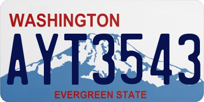 WA license plate AYT3543