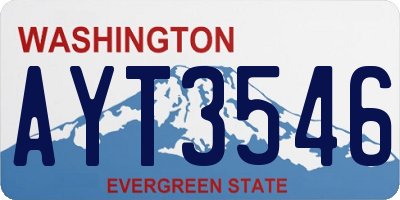 WA license plate AYT3546