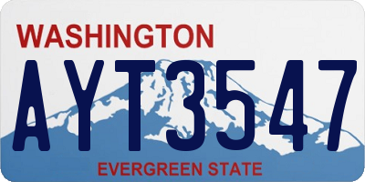 WA license plate AYT3547