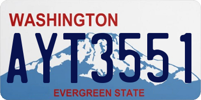 WA license plate AYT3551