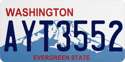 WA license plate AYT3552