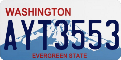WA license plate AYT3553
