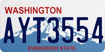 WA license plate AYT3554