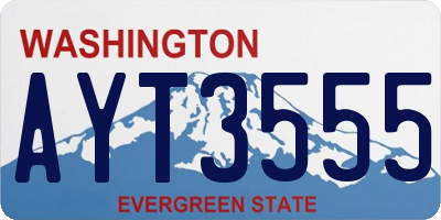 WA license plate AYT3555
