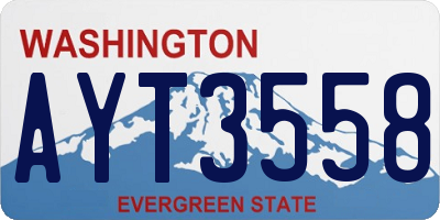 WA license plate AYT3558