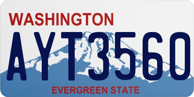 WA license plate AYT3560