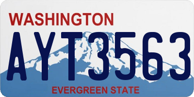 WA license plate AYT3563
