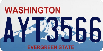 WA license plate AYT3566