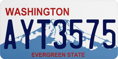 WA license plate AYT3575