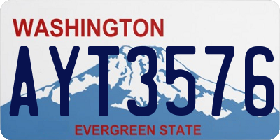 WA license plate AYT3576