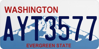 WA license plate AYT3577