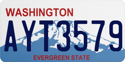 WA license plate AYT3579