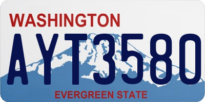 WA license plate AYT3580