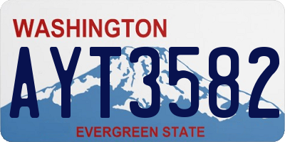 WA license plate AYT3582