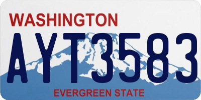 WA license plate AYT3583