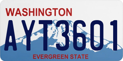 WA license plate AYT3601