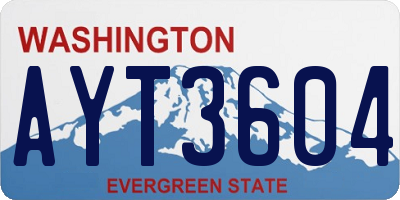 WA license plate AYT3604