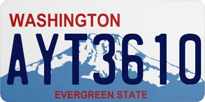 WA license plate AYT3610
