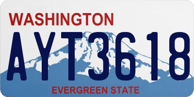 WA license plate AYT3618