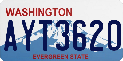WA license plate AYT3620