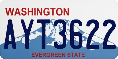 WA license plate AYT3622