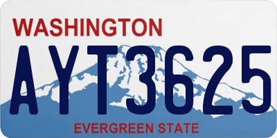WA license plate AYT3625