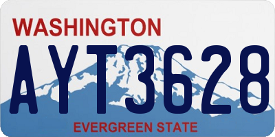 WA license plate AYT3628