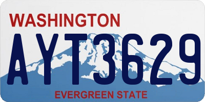 WA license plate AYT3629