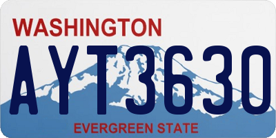 WA license plate AYT3630