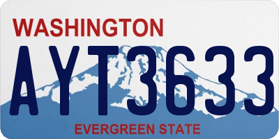 WA license plate AYT3633