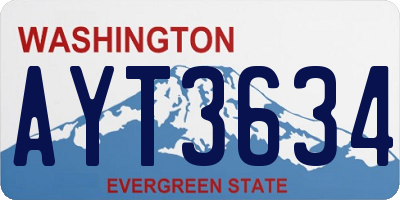 WA license plate AYT3634