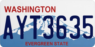 WA license plate AYT3635