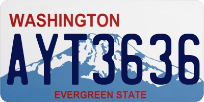 WA license plate AYT3636