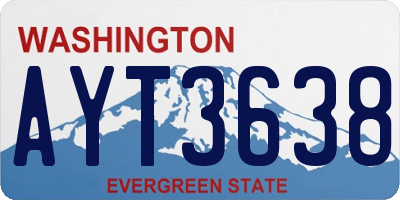 WA license plate AYT3638