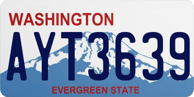 WA license plate AYT3639